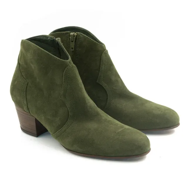 Bégum Paris Johnny bottines chèvre velours vert