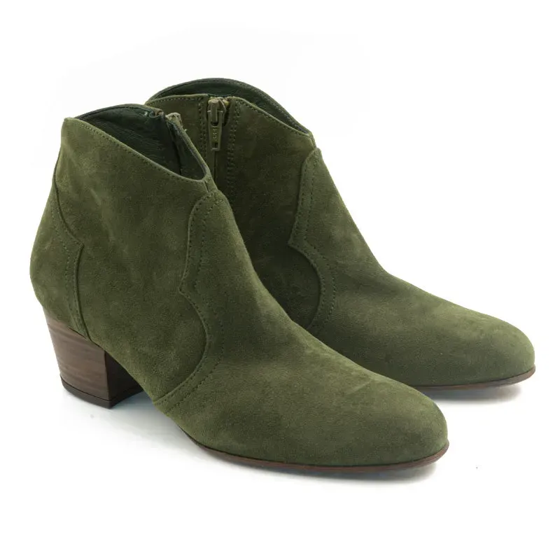 Bégum Paris Johnny bottines chèvre velours vert