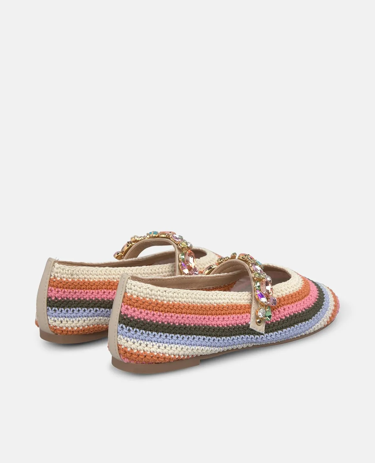 Alma en Pena V261203 ballerines crochet multicolore plates