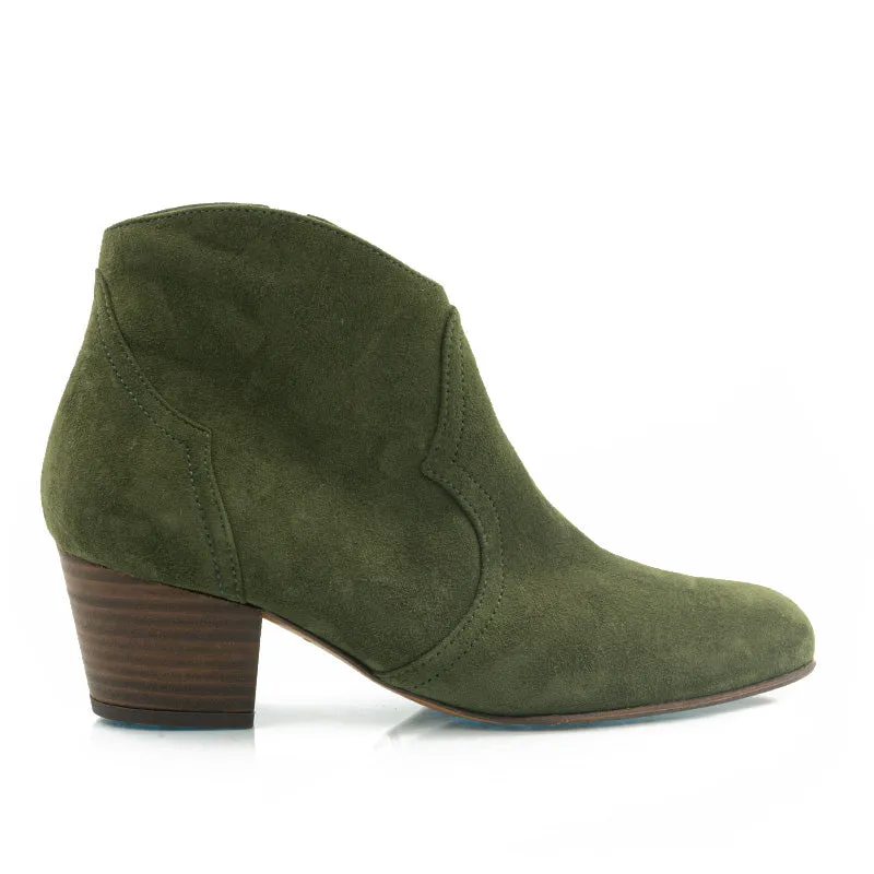 Bégum Paris Johnny bottines chèvre velours vert