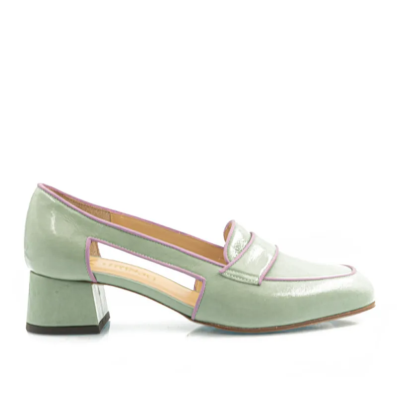 Bégum Paris Milan vogue mocassins gris vernis