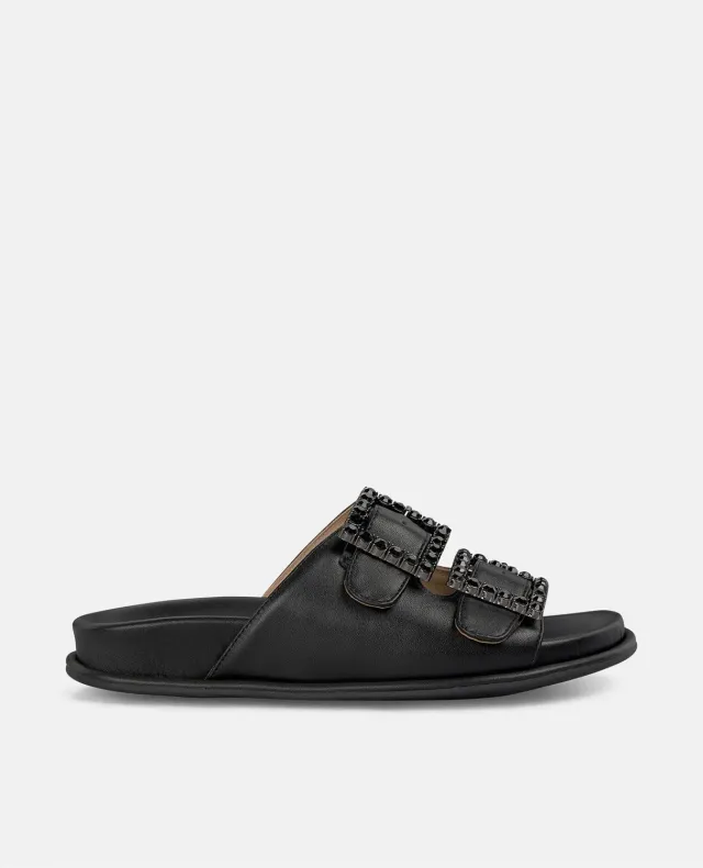 Alma en Pena V251652 sandales plates noir cuir nappa