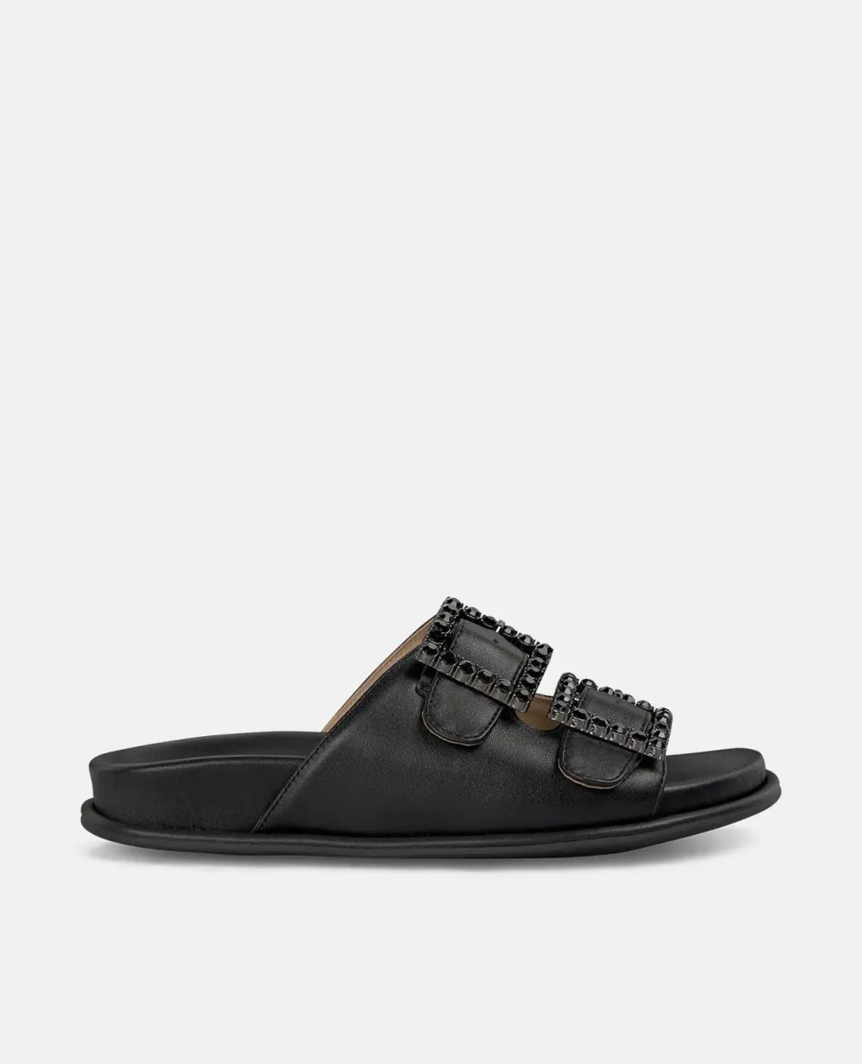 Alma en Pena V251652 sandales plates noir cuir nappa