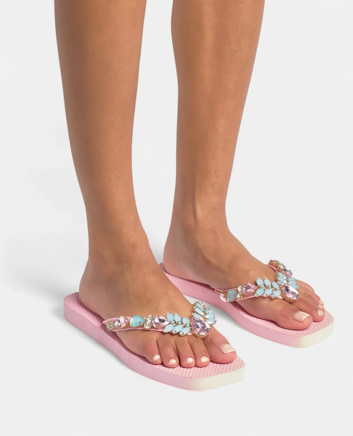 Alma en Pena V251990 tongs strass rose