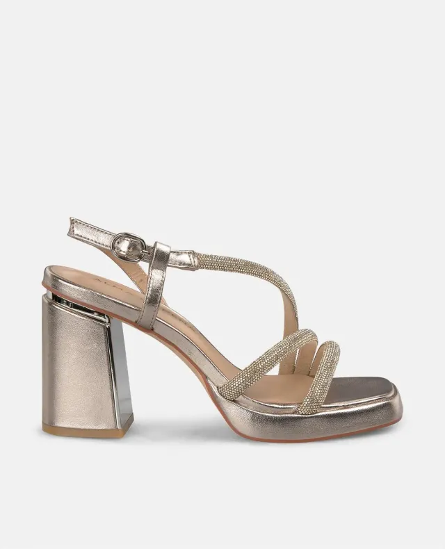 Alma en Pena V250790 sandales bronze strass 8,5 cm