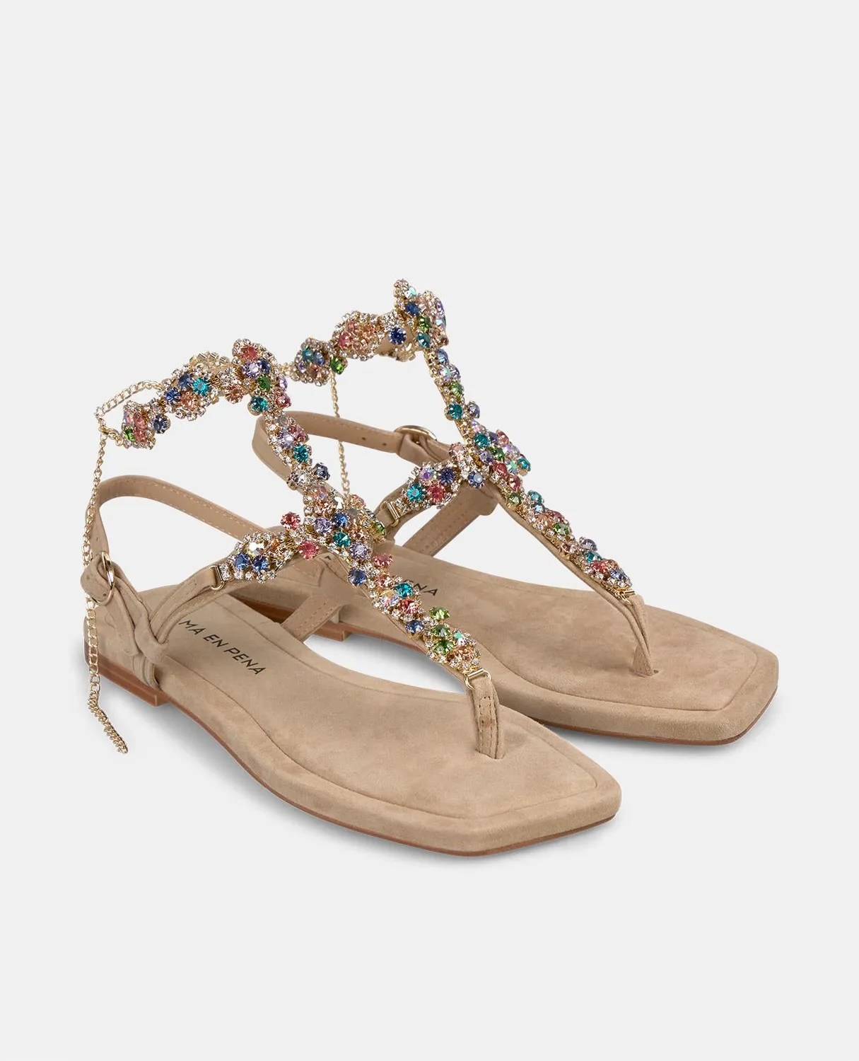 Alma en Pena V251970 sandales plates strass sable