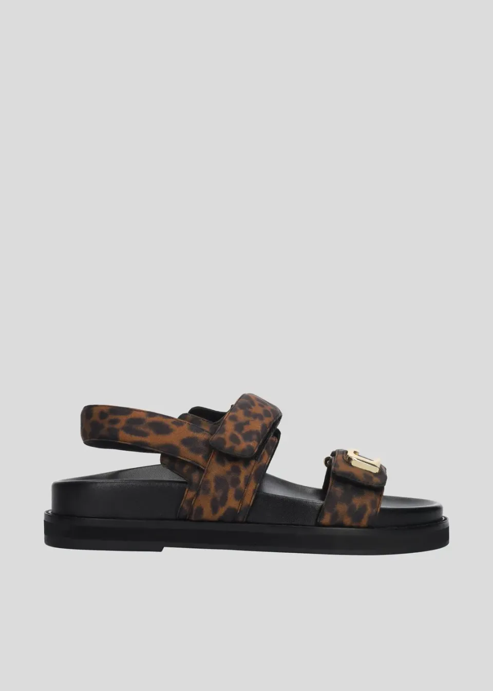 Lola Cruz Lola sandales plates léopard cuir