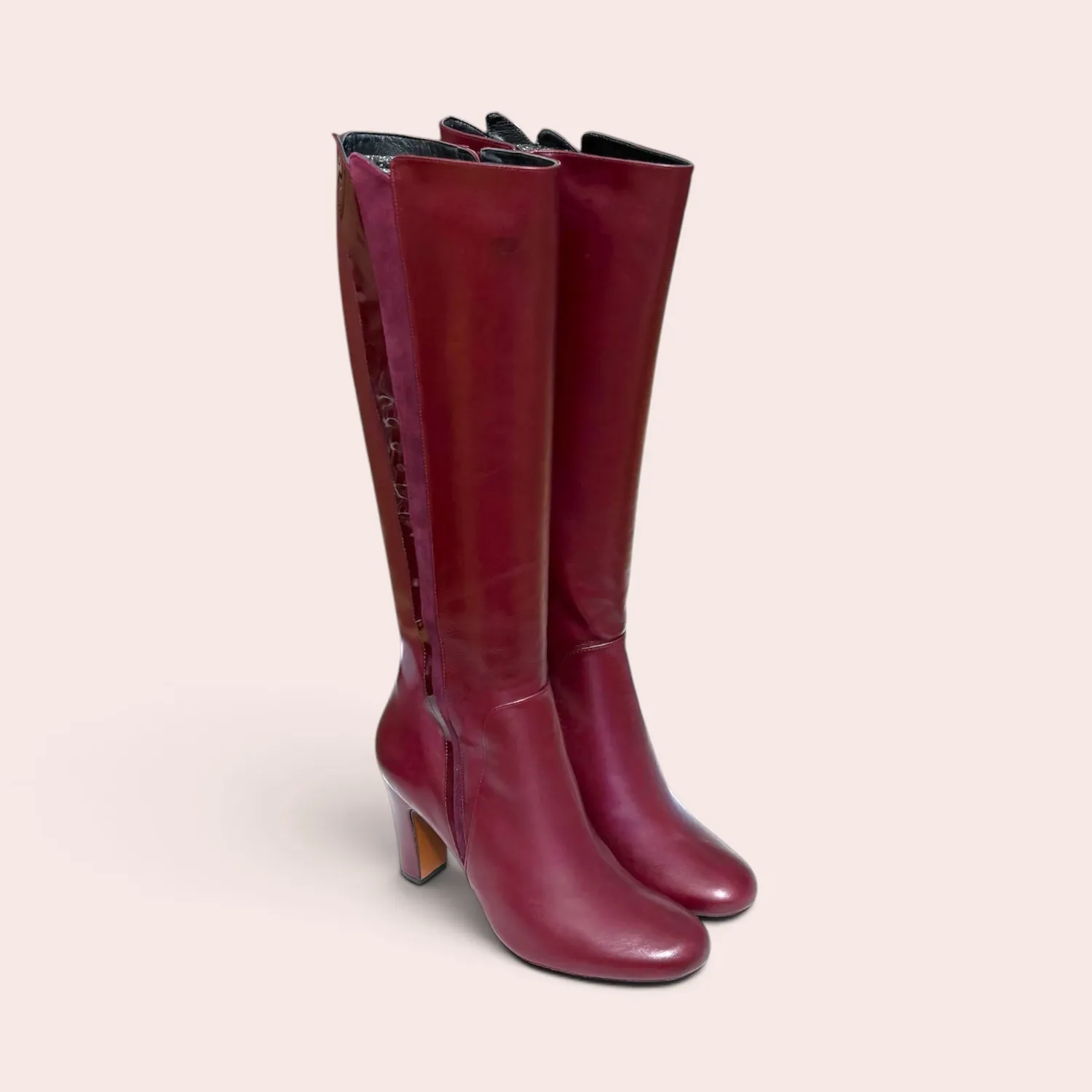 Karine Arabian Galactika bottes cuir bordeaux talon 8 cm