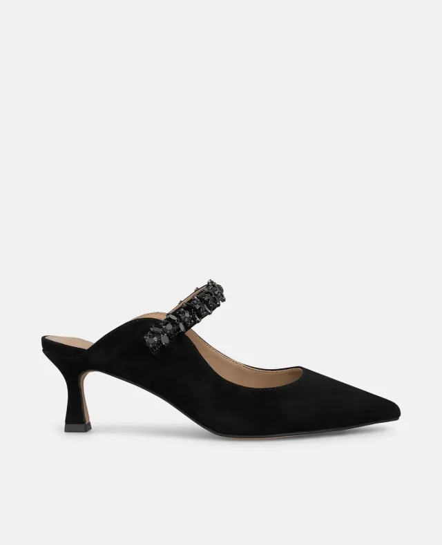Alma en Pena I250508 mules noires strass talon 6 cm cuir