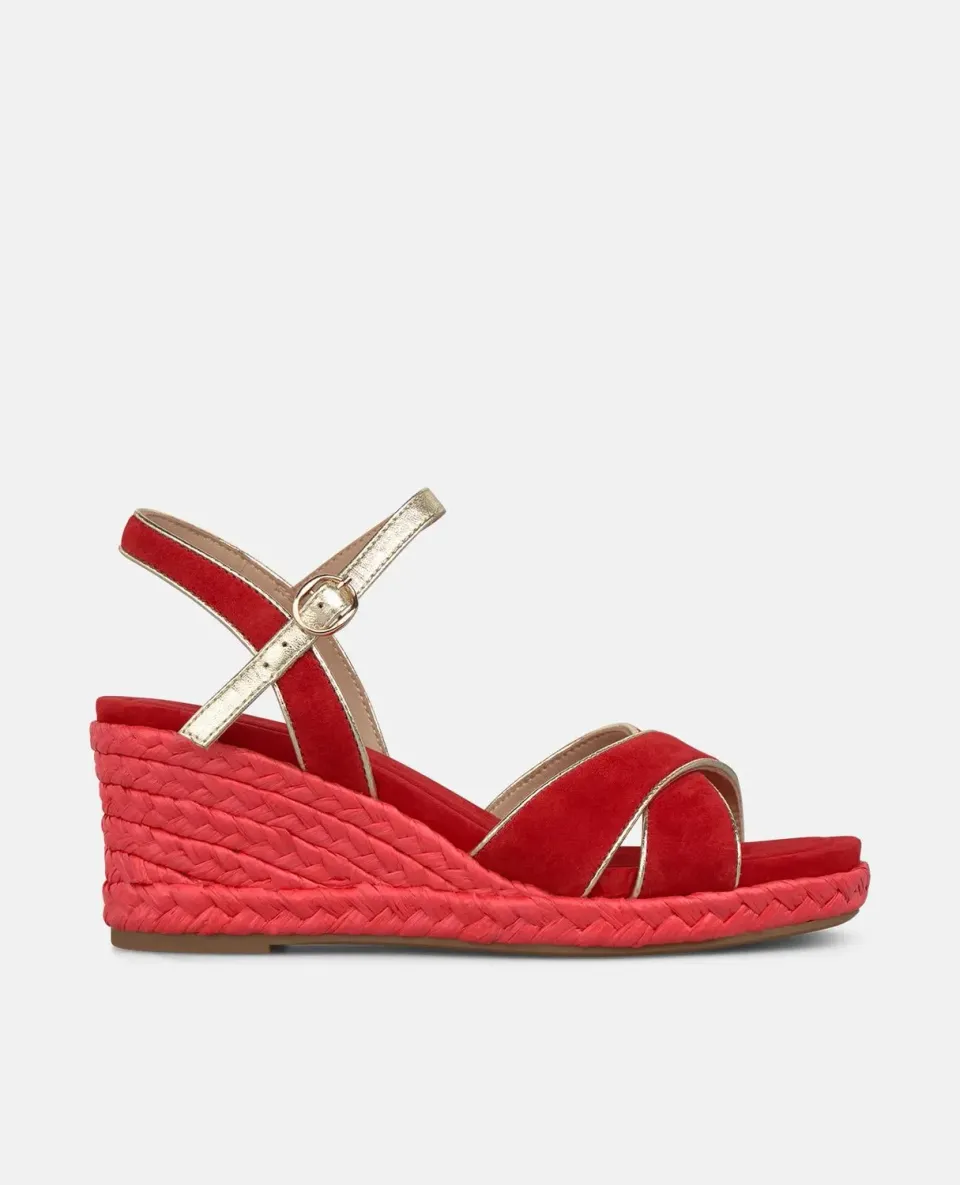 Alma en Pena V266750 espadrilles compensées rouges 7 cm