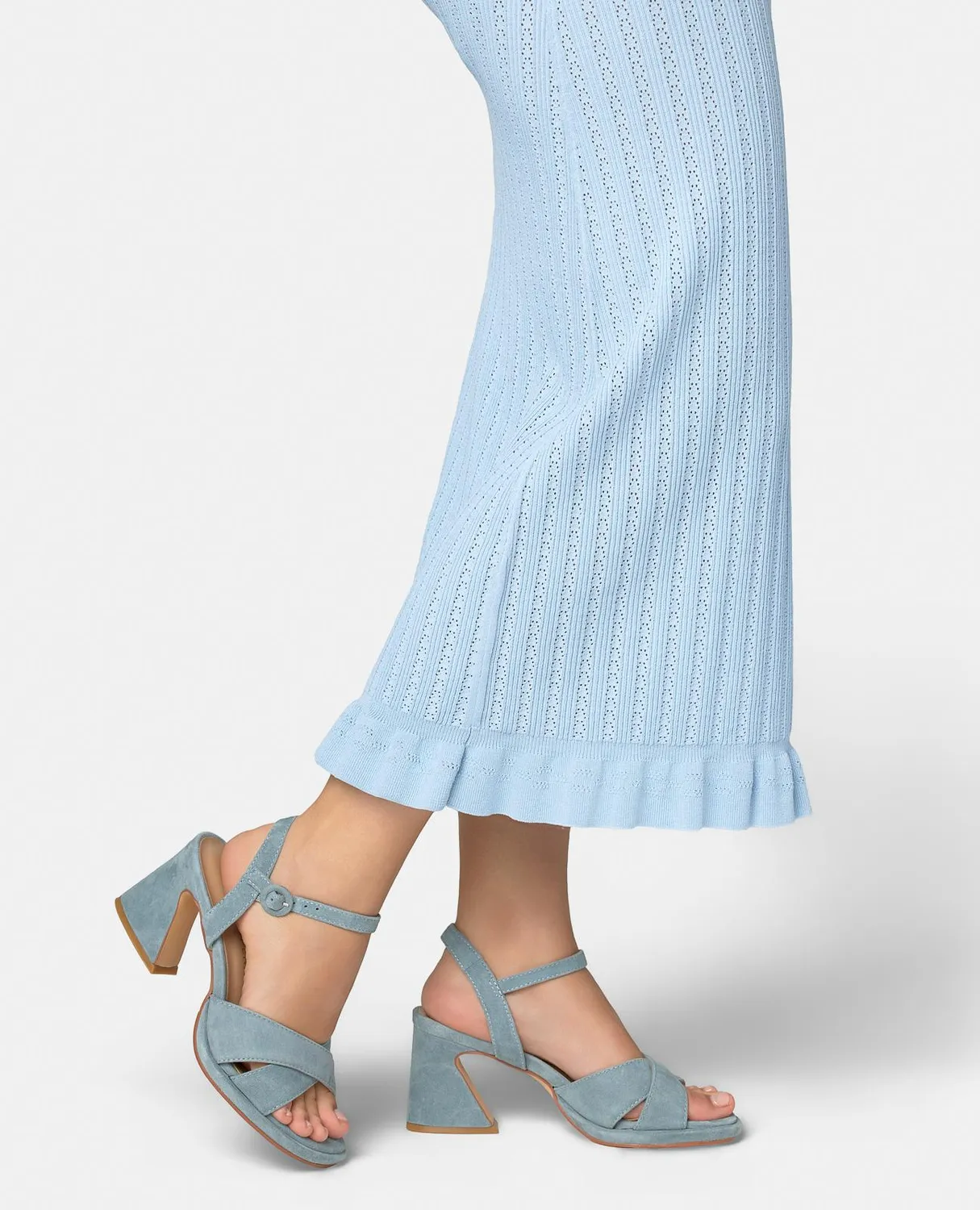 Alma en Pena V262403 sandales bleu cuir talon 8,5 cm