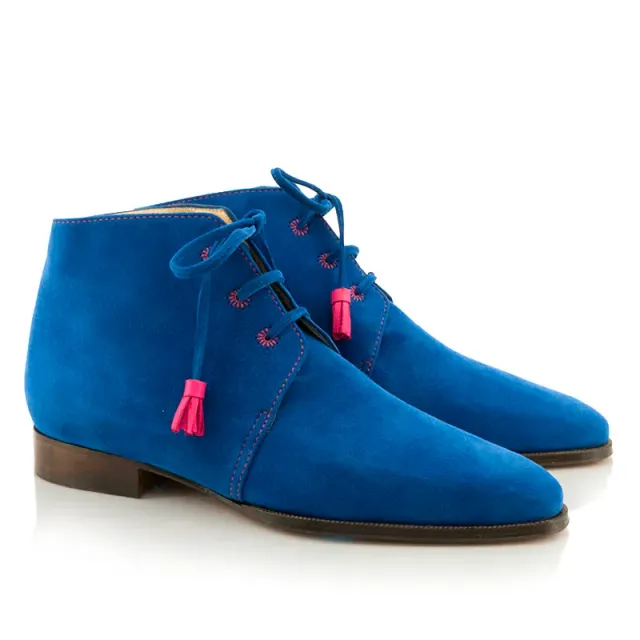 Bégum Paris Junon bottines bleu cuir 1,5 cm