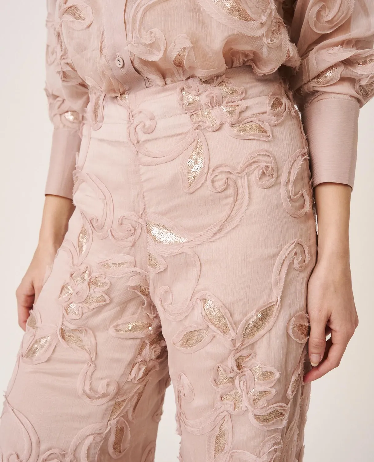 Alma en Pena V26CL1627 pantalon floral rose bouffant