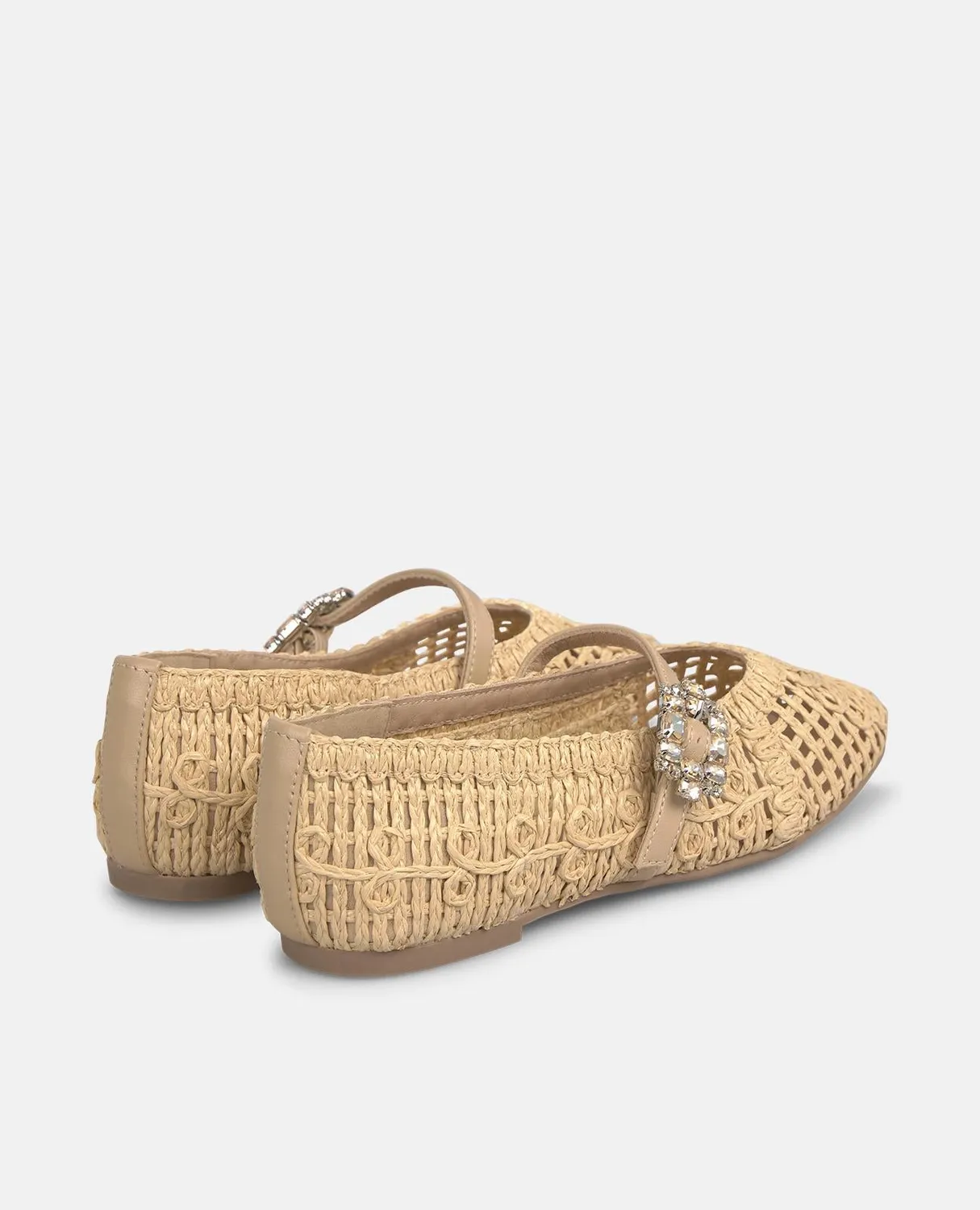 Alma en Pena V261201 ballerines rafia beige pointues