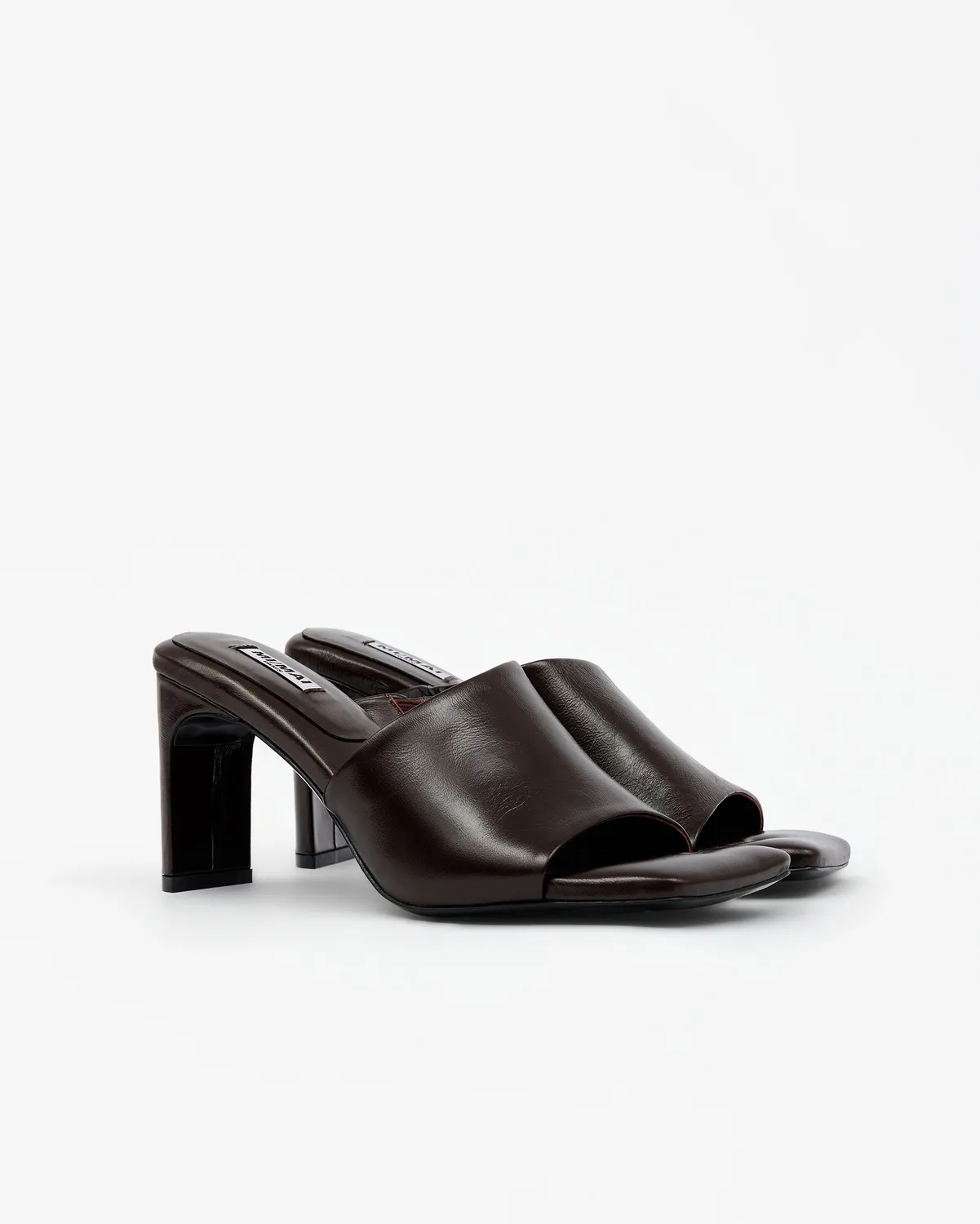 Mi/Mai Alba Burgundy mules cuir bordeaux bout carré