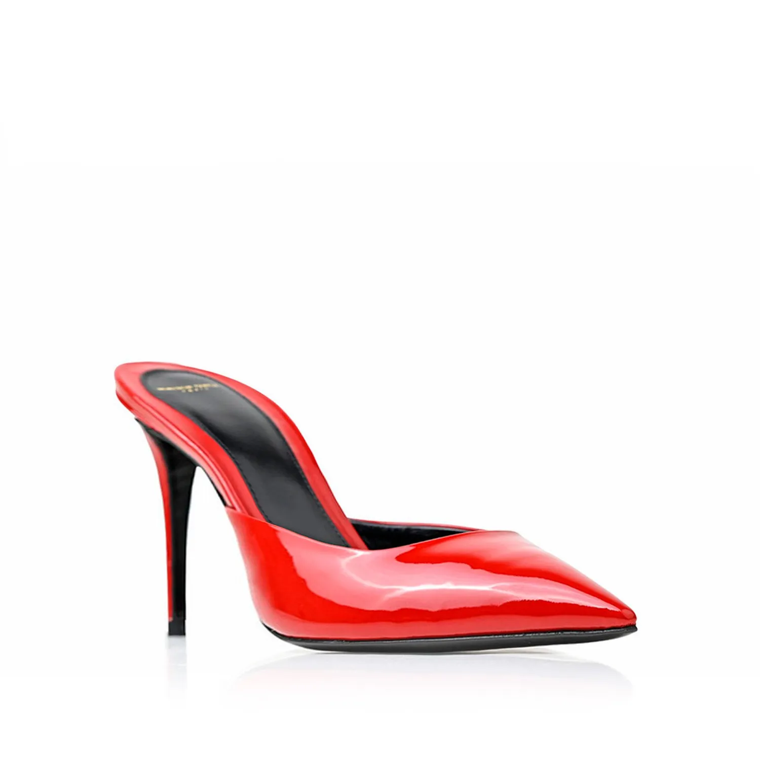 Maison Ernest Lux 85 mules rouges cuir vernis talon 8,5 cm