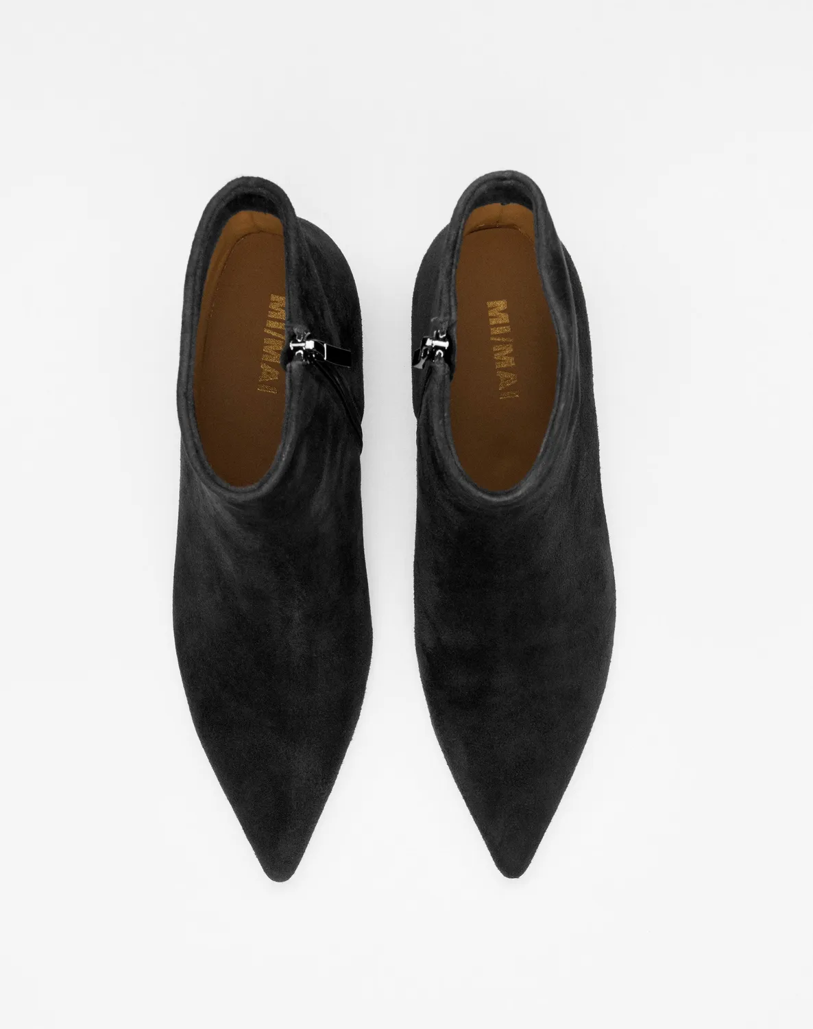 Mi/Mai Noura Low Black Suede bottine suède talon 6 cm
