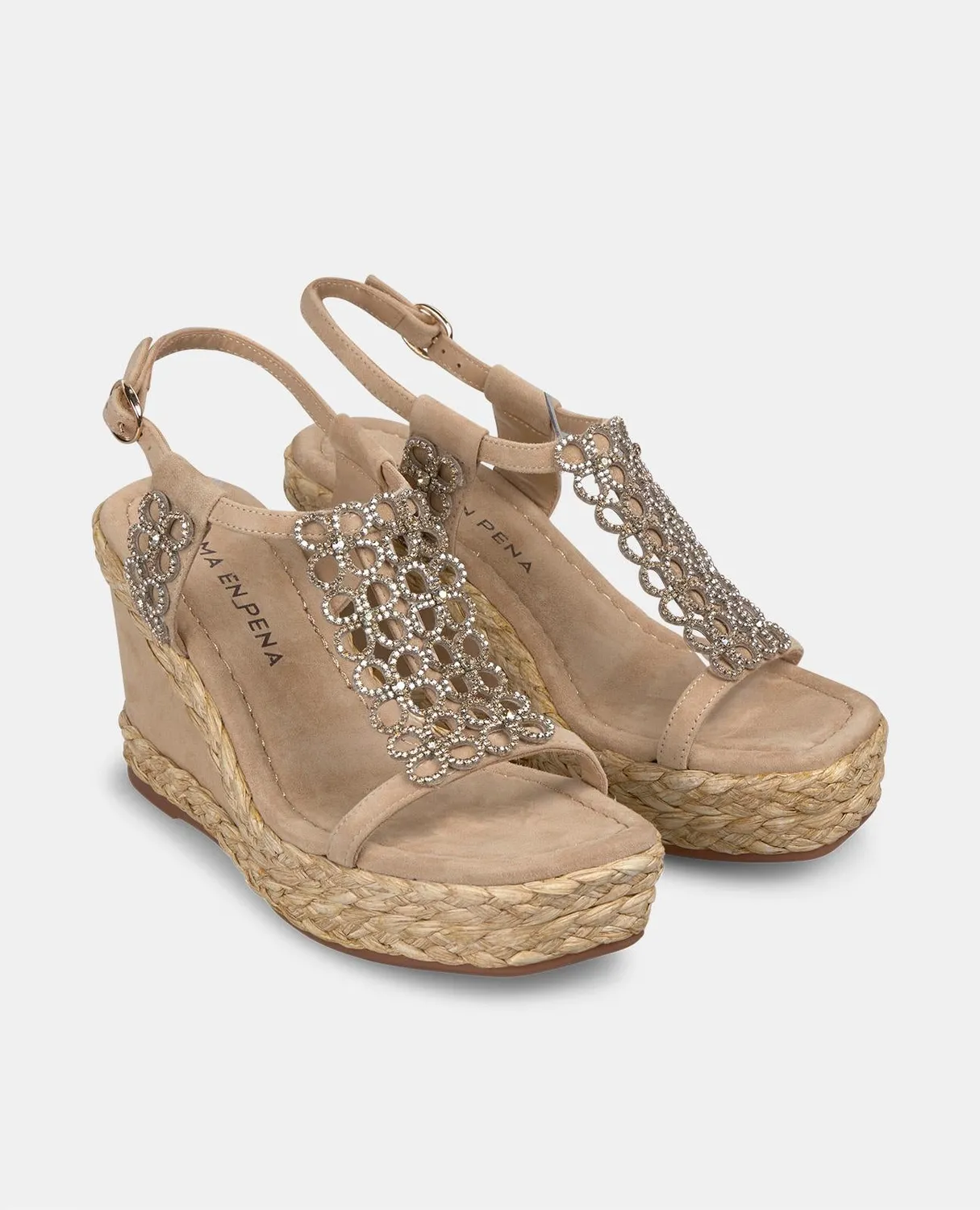 Alma en Pena V2551256 espadrille compensée sable fleurs
