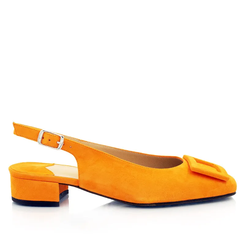 Bégum Paris Jackie escarpins slingback chèvre velours 2 cm