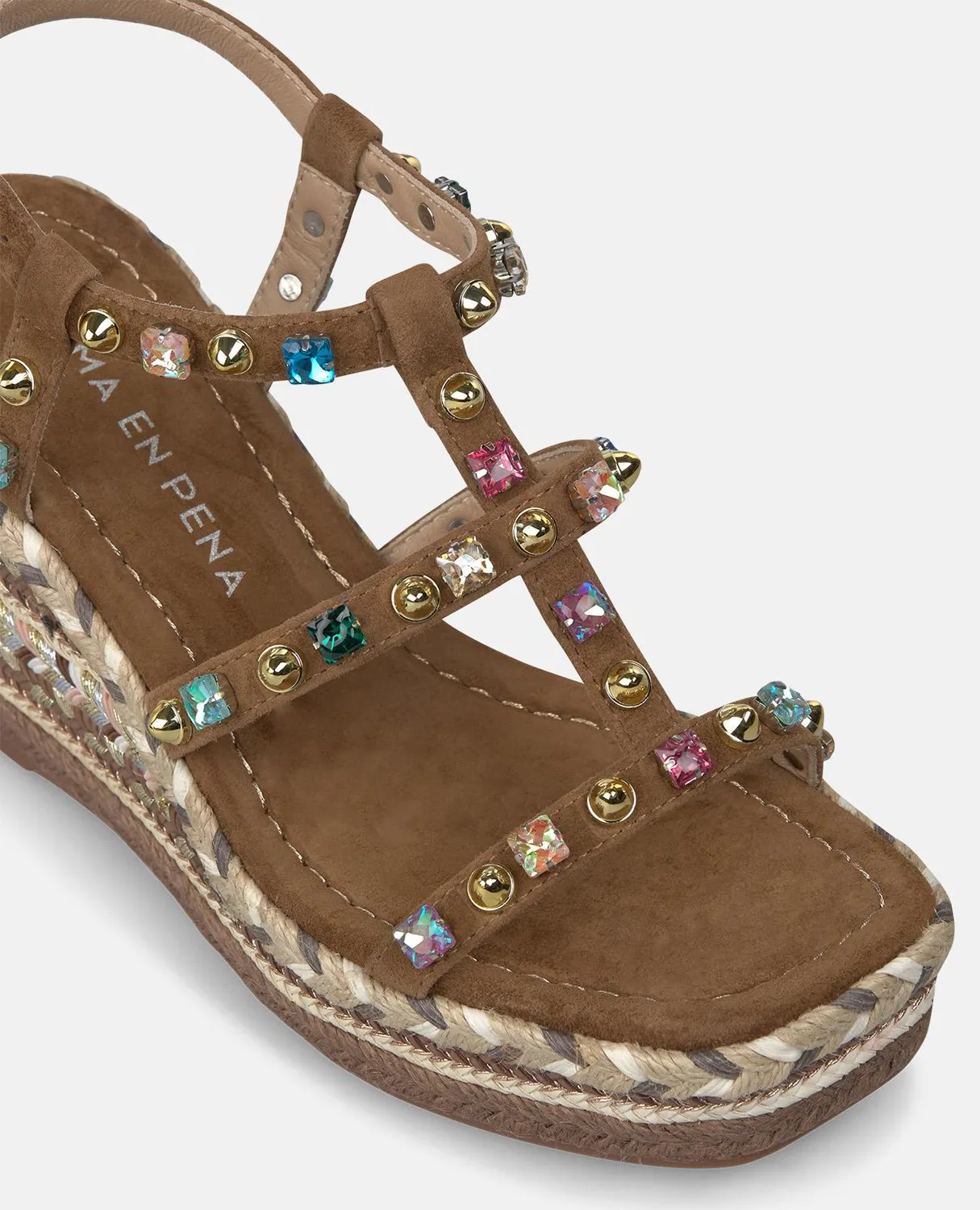 Alma en Pena V266101 compensées cuir caramel 9,5 cm