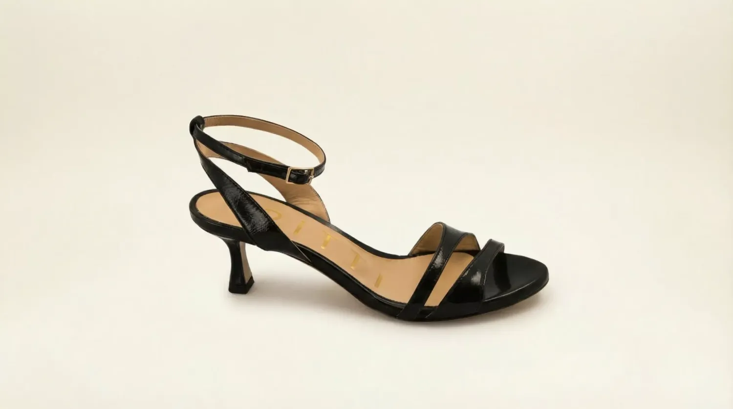 Matteo Pitti Tecla sandales noires vernies petit talon