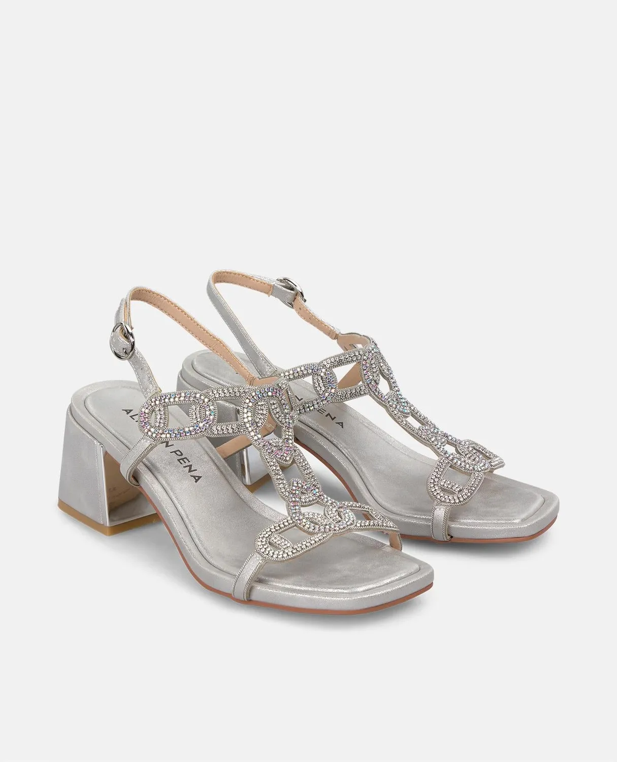 Alma en Pena V2550941 sandales argent strass talon 6 cm