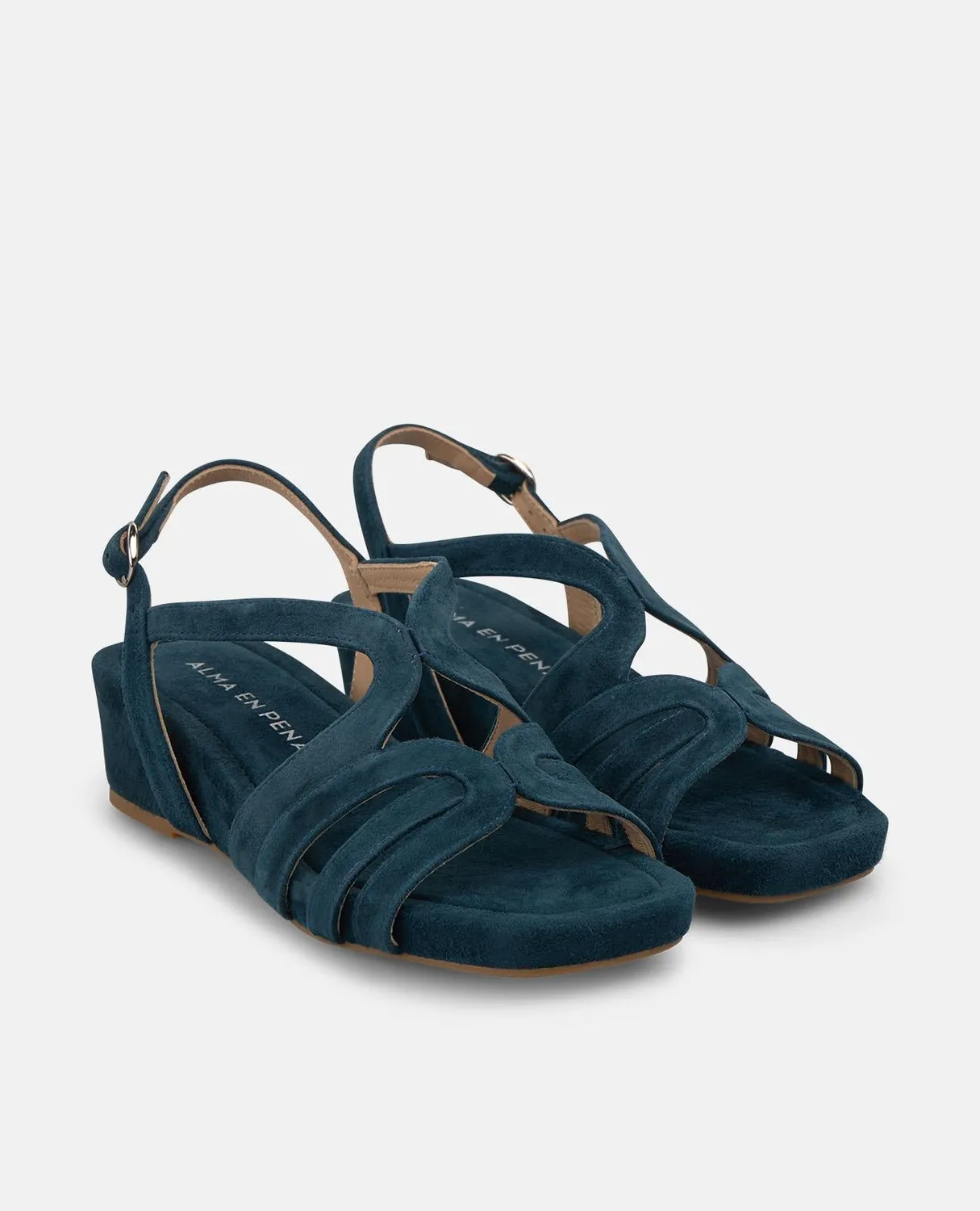 Alma en Pena V267700 sandales compensées bleues cuir