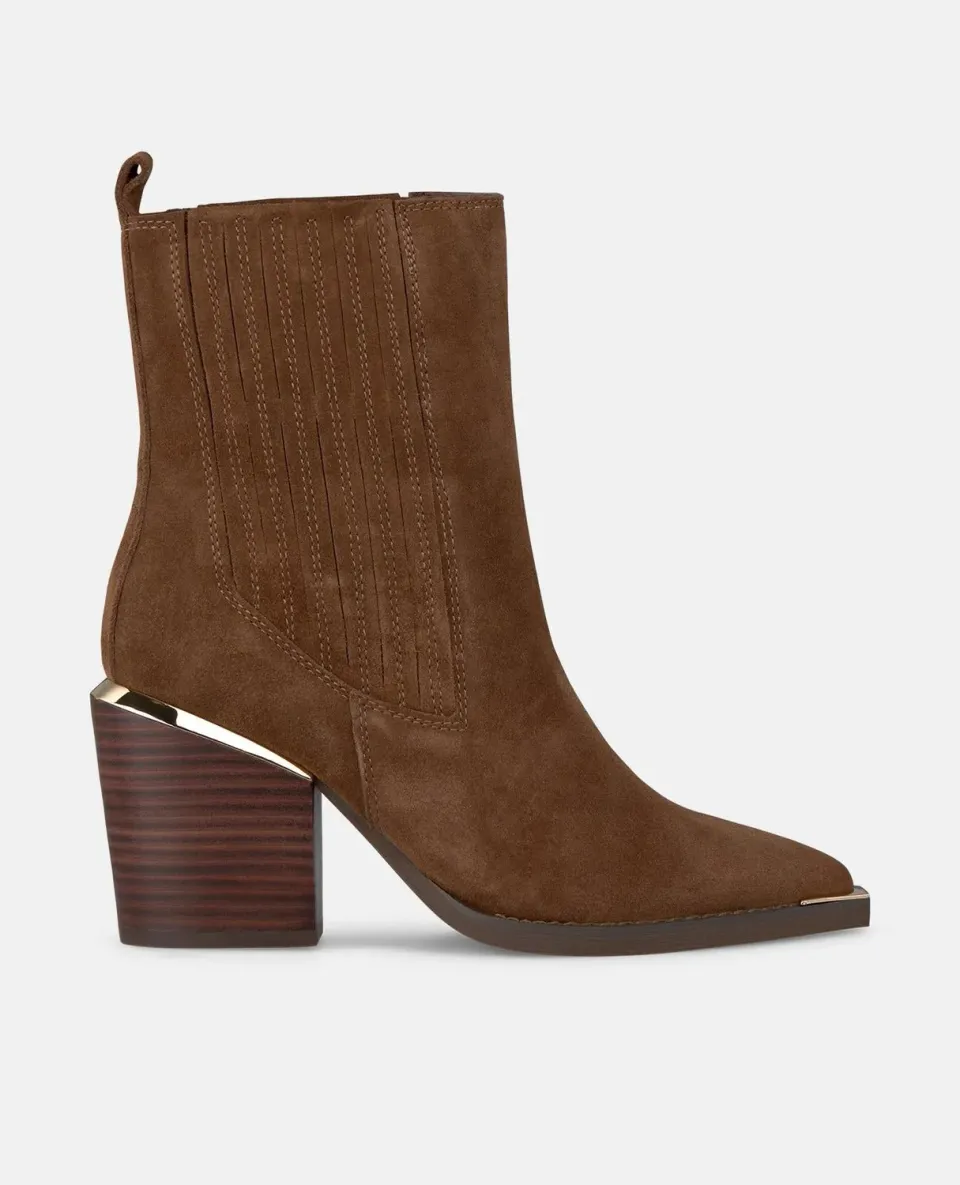 Alma en Pena I250835 bottines camel cuir talon 7 cm
