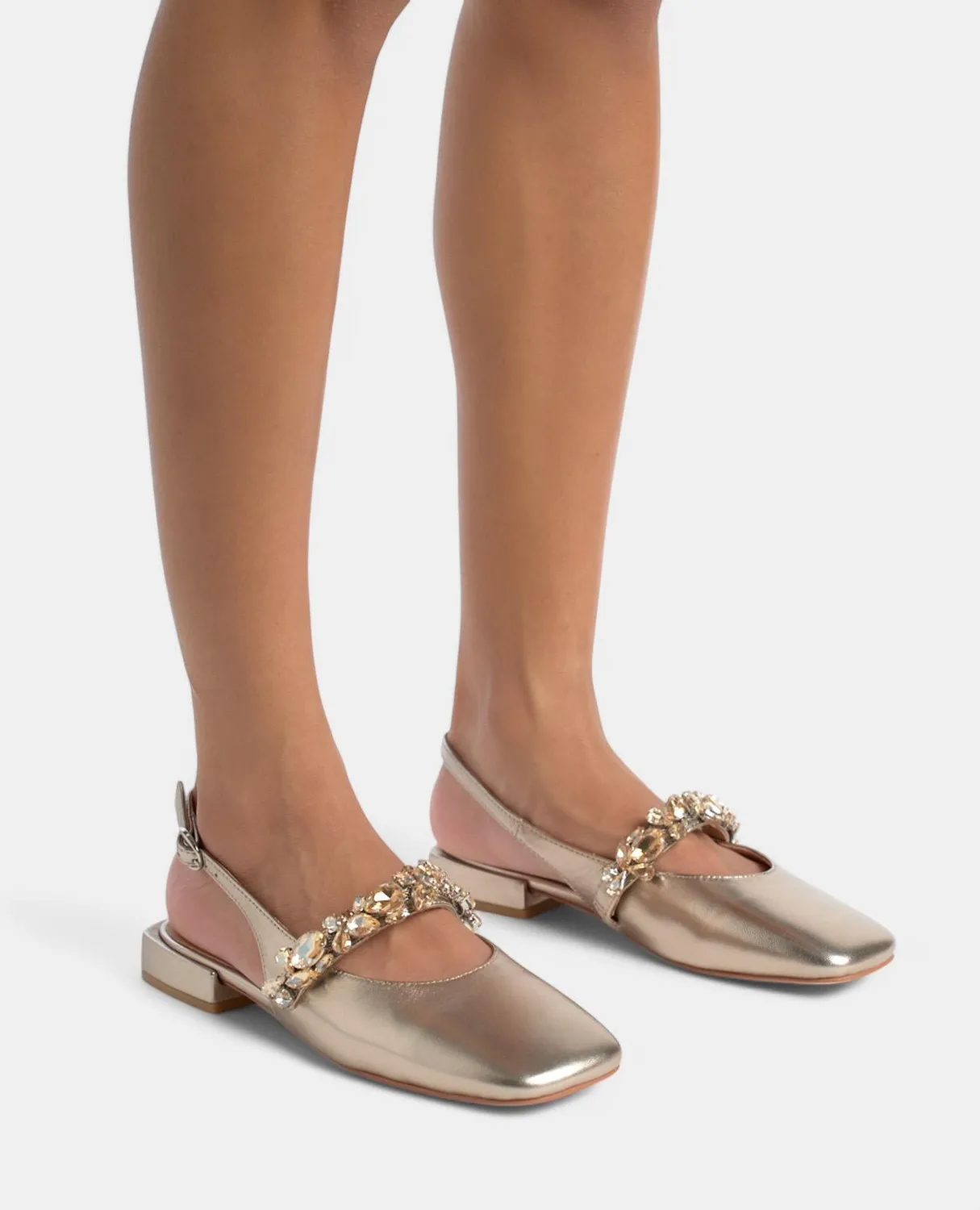 Alma en Pena V250506 mules plates bronze à strass