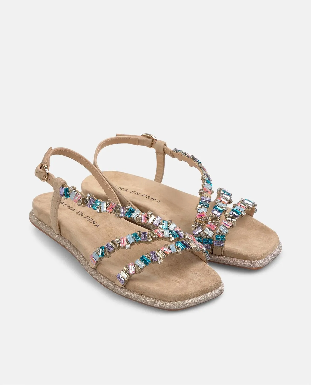 Alma en Pena V251614 sandales plates sable bijou