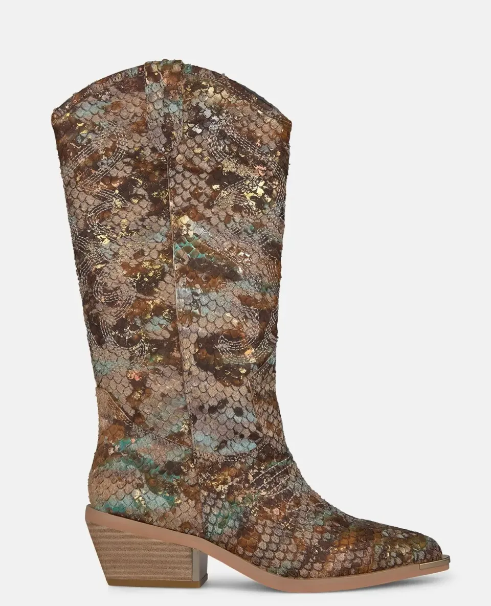 Alma en Pena V260254 bottes cowboy camel cuir 5 cm