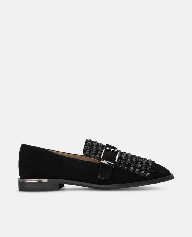 Alma en Pena I250205 mocassin noir clouté cuir
