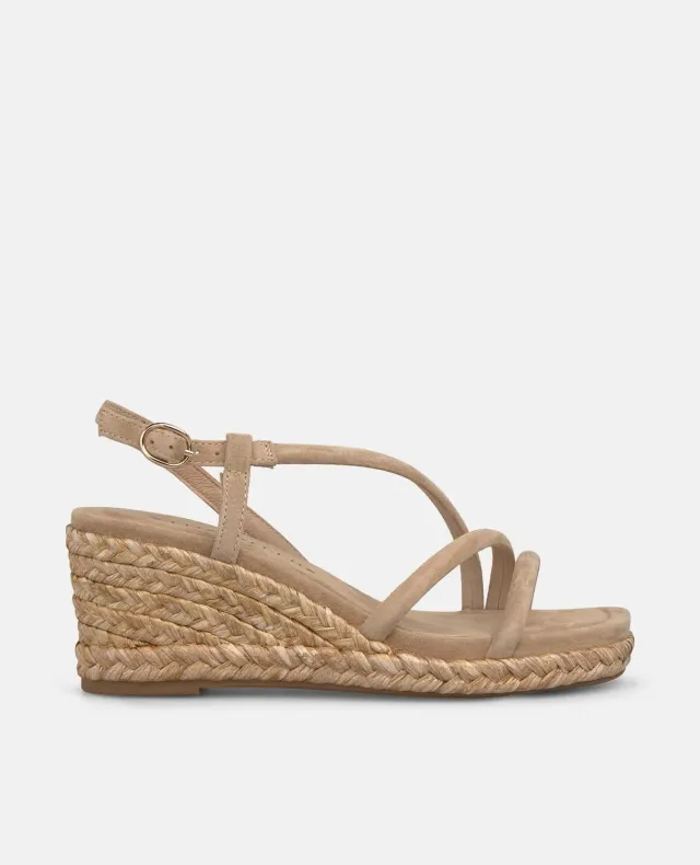 Alma en Pena V266752 sandales beige daim compensé 7 cm