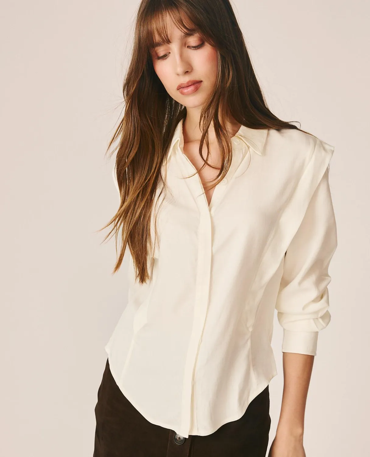 Alma en Pena I26CL0405 chemisier blanc stretch boutonné