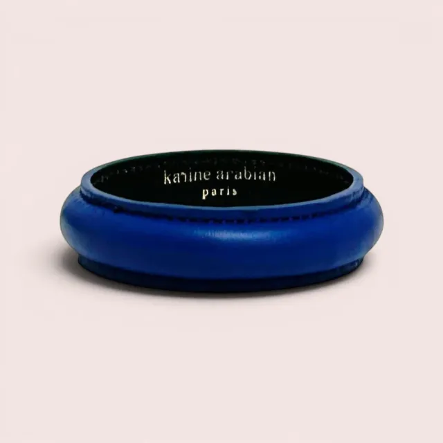 Karine Arabian Jonc bracelet cuir bleu océan taille unique