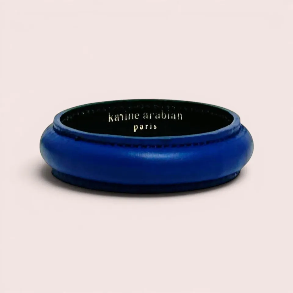 Karine Arabian Jonc bracelet cuir bleu océan taille unique