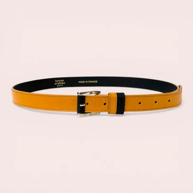 Karine Arabian Cadet ceinture cuir moutarde noir taille unique