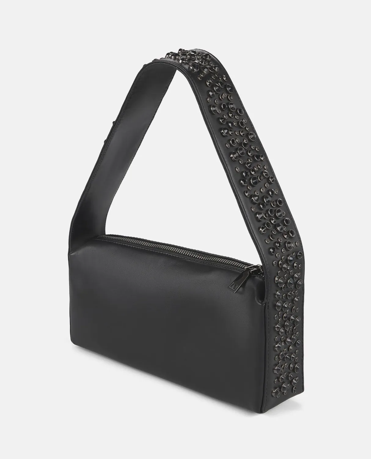 Alma en Pena V25BG5003 sac noir cuir anse cloutée