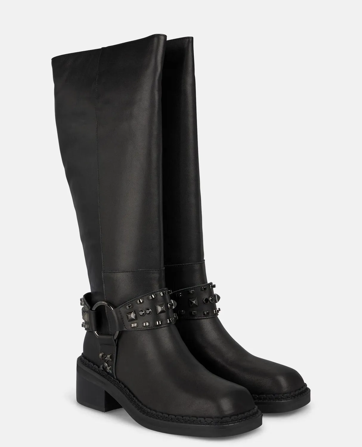 Alma en Pena I251050 bottes biker noires clous