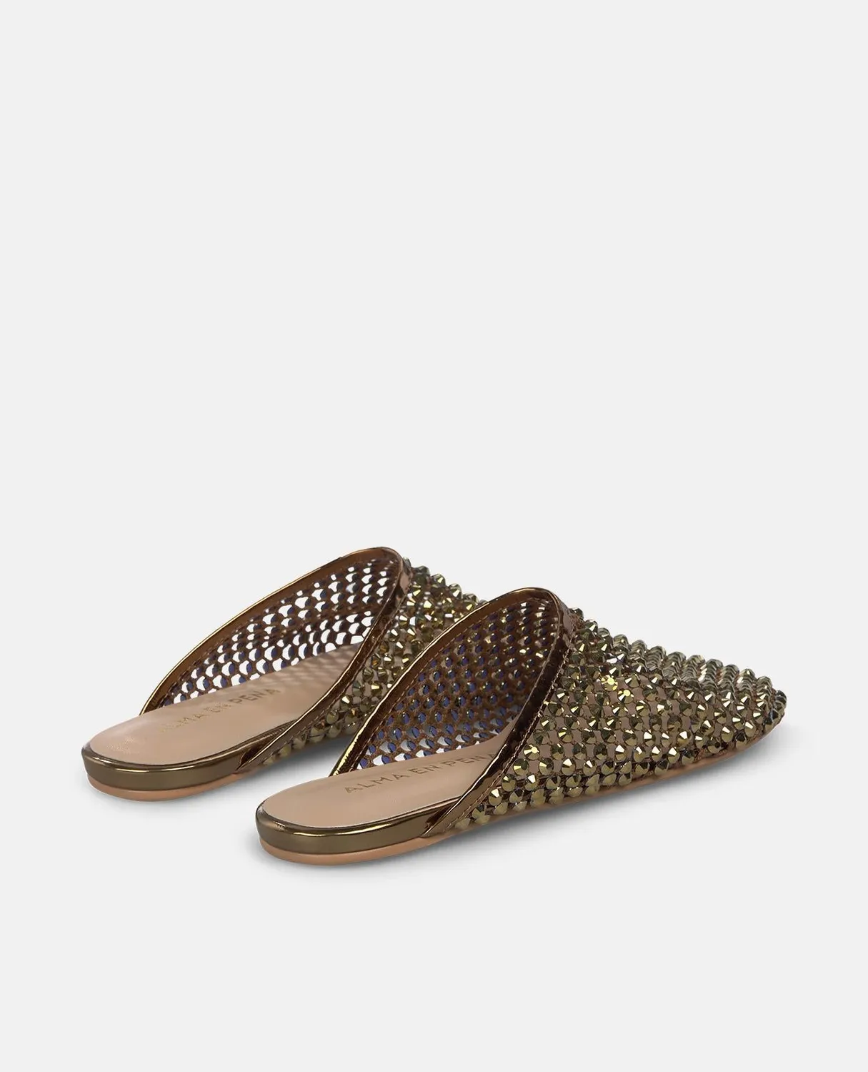 Alma en Pena V261350 mules plates bronze strass