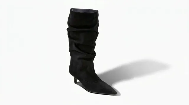 Matteo Pitti Penny bottes suède noir talon fin