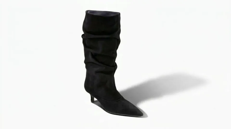 Matteo Pitti Penny bottes suède noir talon fin