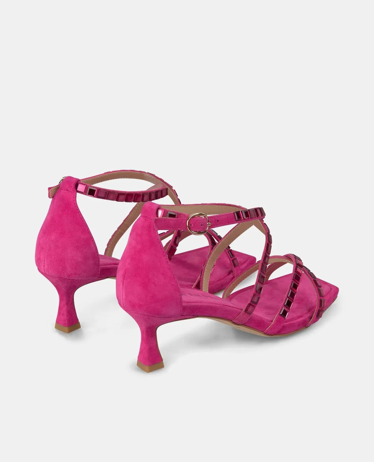 Alma en Pena V250869 sandales talon fuchsia strass