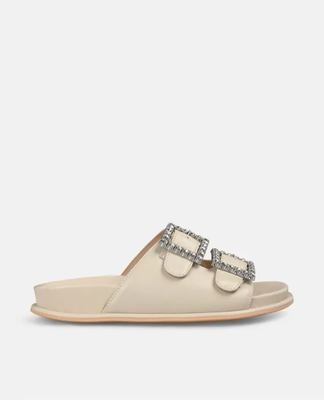 Alma en Pena V251652 sandales plates cuir blanc talon 2 cm