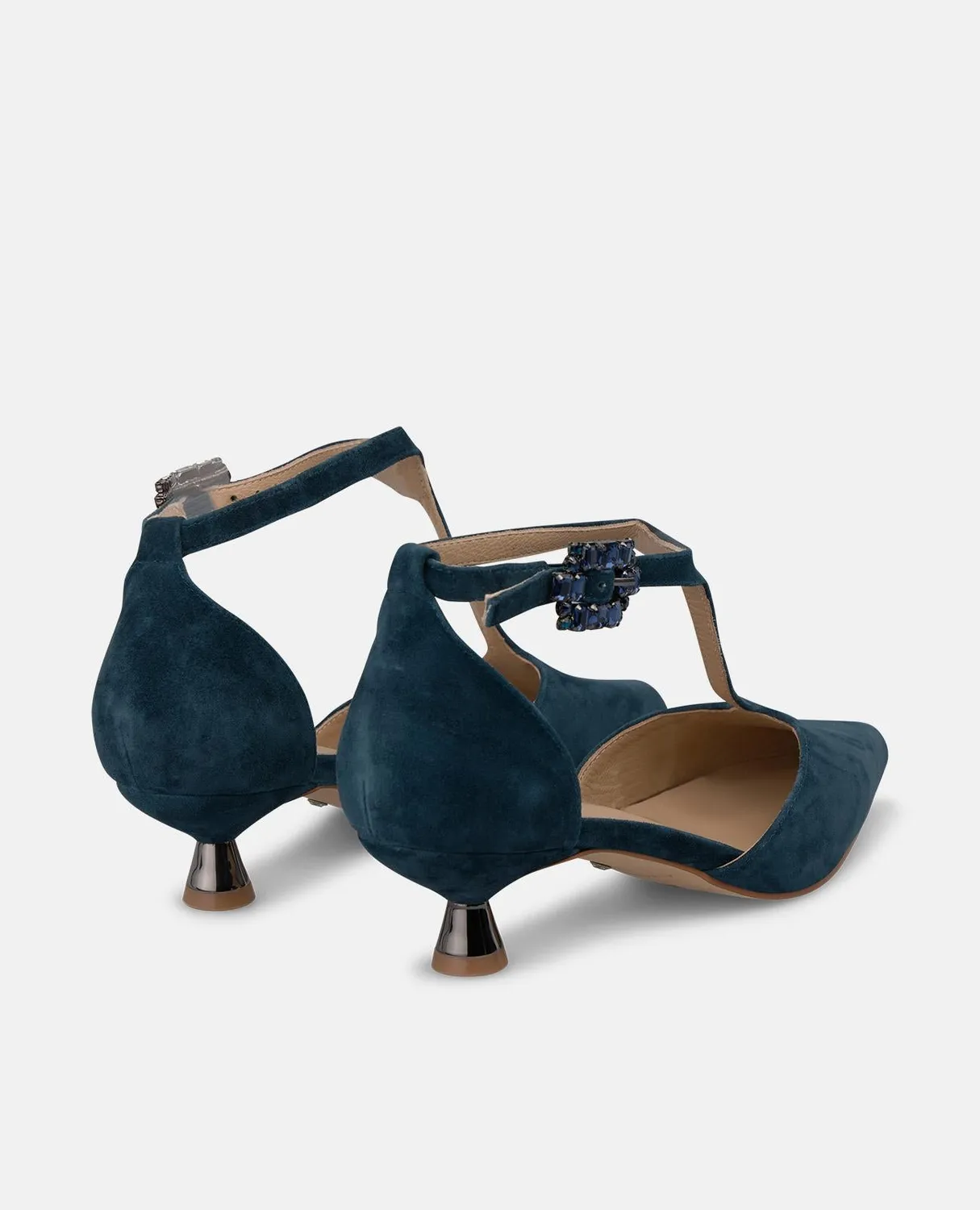 Alma en Pena I260202 escarpins daim bleu talon 4 cm