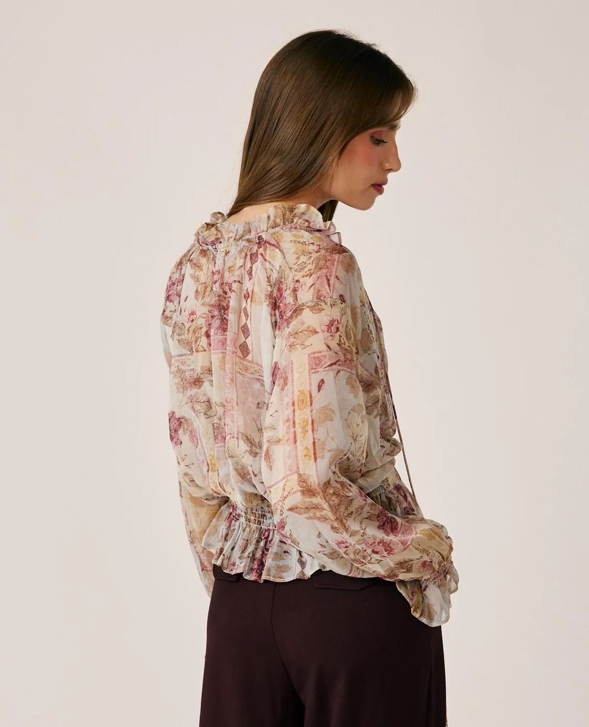 Alma en Pena I26CL0509 blouse rose floral gaze