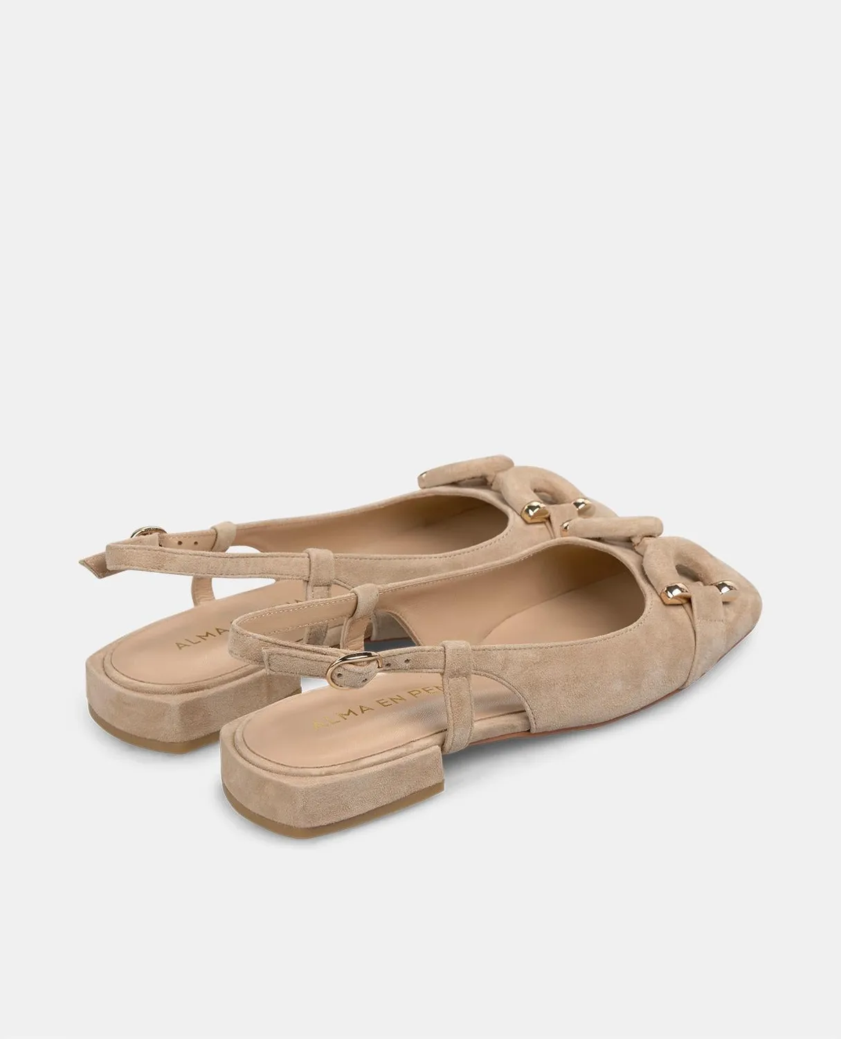 Alma en Pena V250503 mocassins cuir sable mors boucle 2 cm