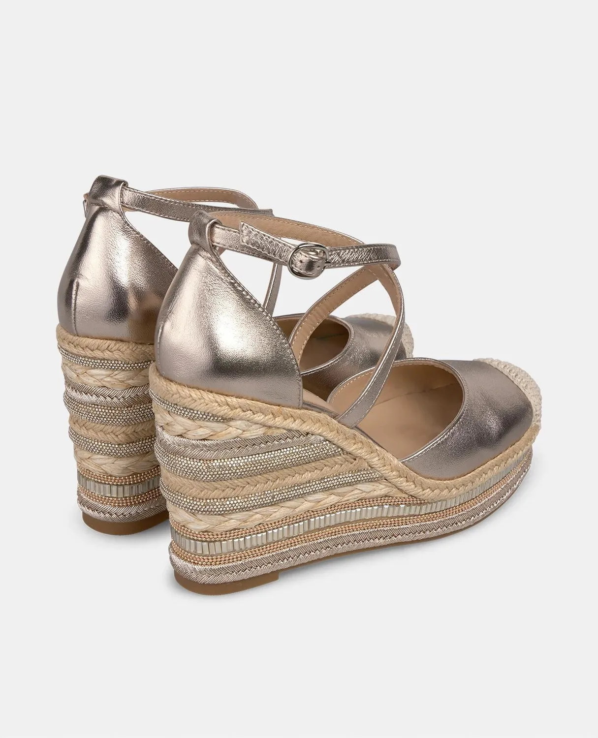 Alma en Pena V251016 compensées bronze strass talon 9,8 cm