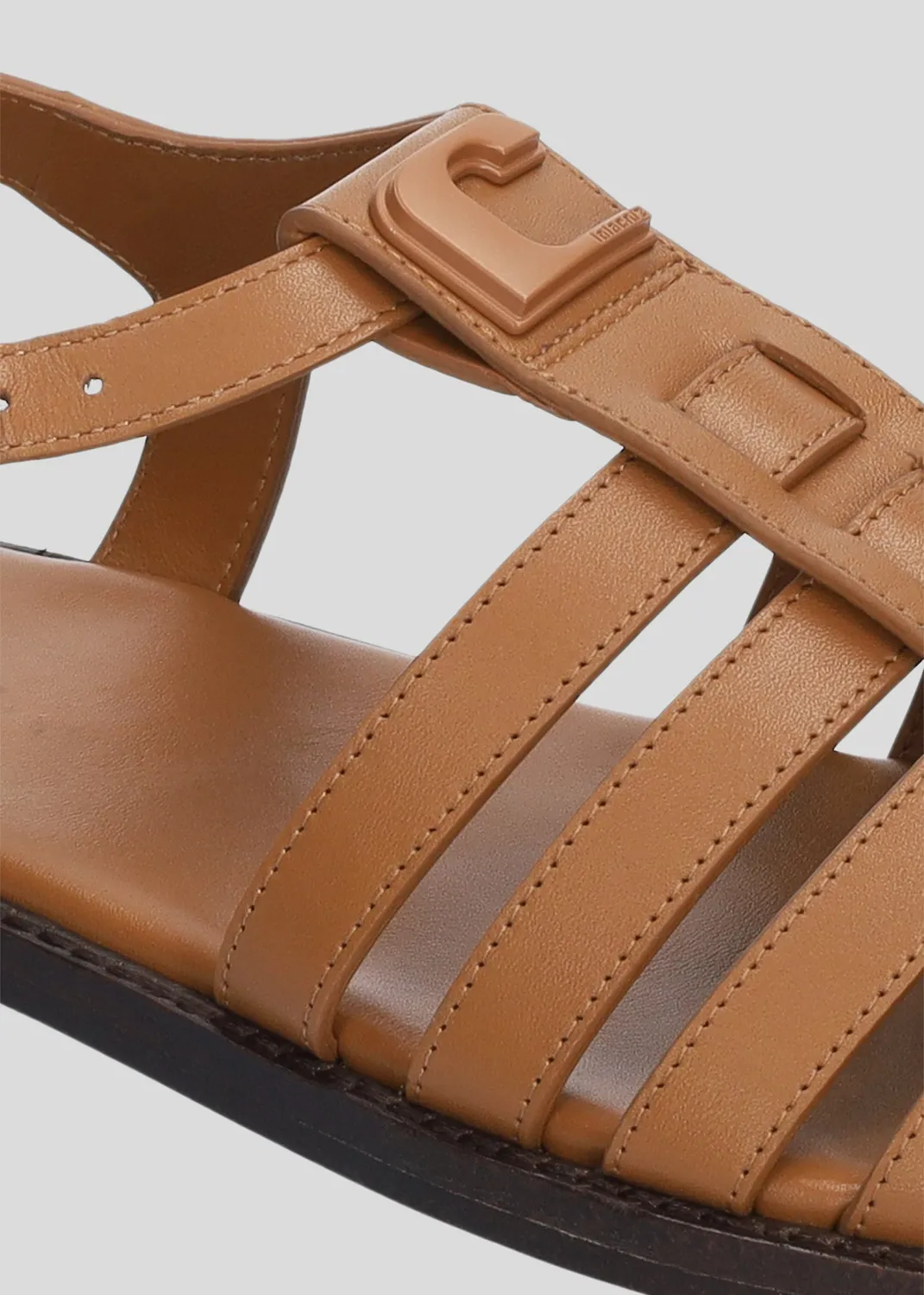 Lola Cruz Devon sandales plates cuir marron