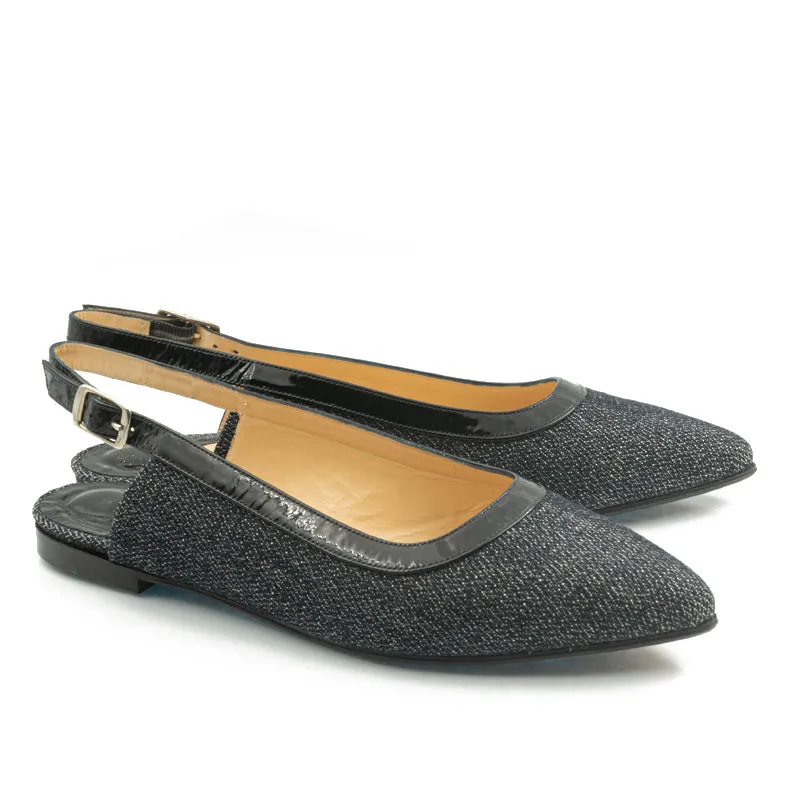 Bégum Paris Bahia ballerines denim foncé talon 1 cm